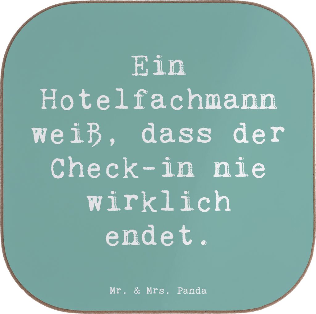 Mr. & Mrs. Panda Untersetzer für Gläser Spruch Hotelfachmann Lebensweisheit - Meeresbrise - Geschenk, personalisierte Geschenke, Coaster, Tasse, ...
