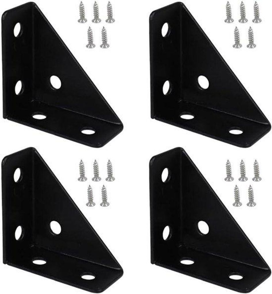 Eckverbinder 66x66mm 90 Grad schwarz für Schränke