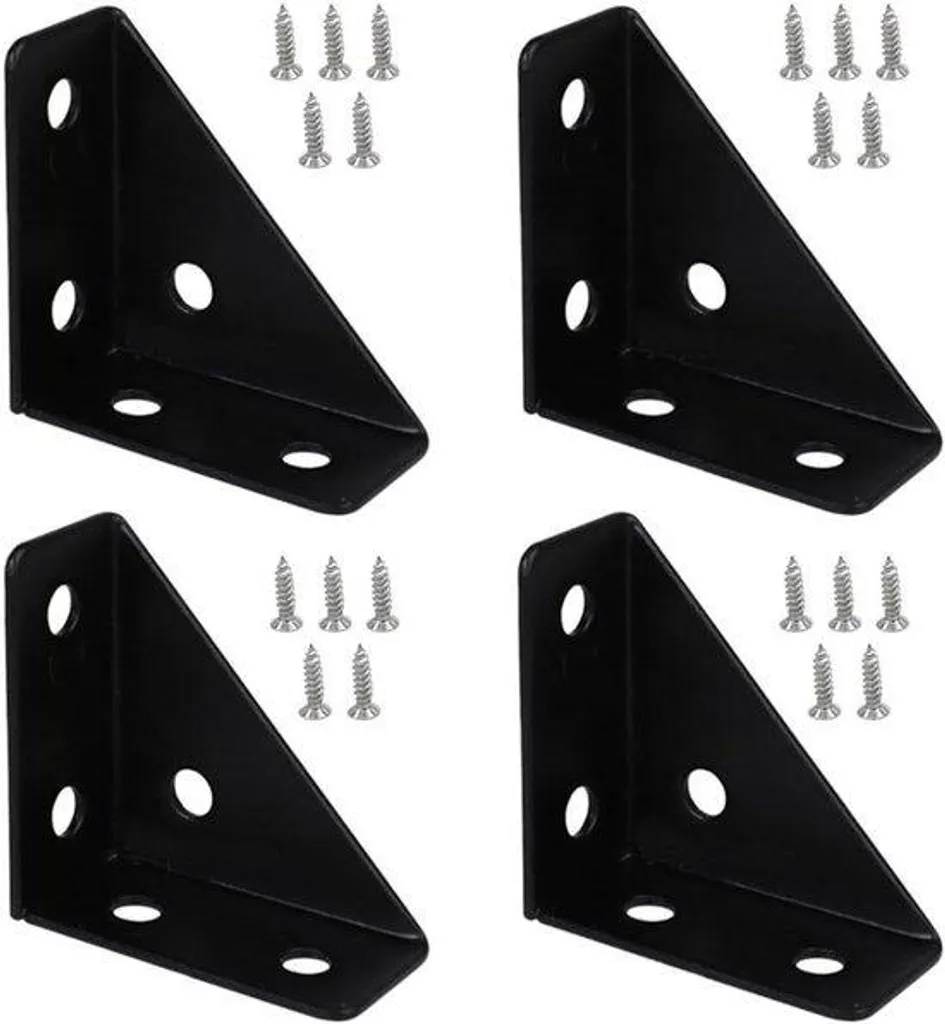 Raccord d'angle 66x66 mm à 90 degrés noir pour montage d'armoires