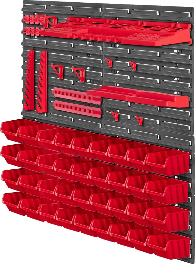 Panneau à outils robuste design modulaire rouge - Rangement mural modulable