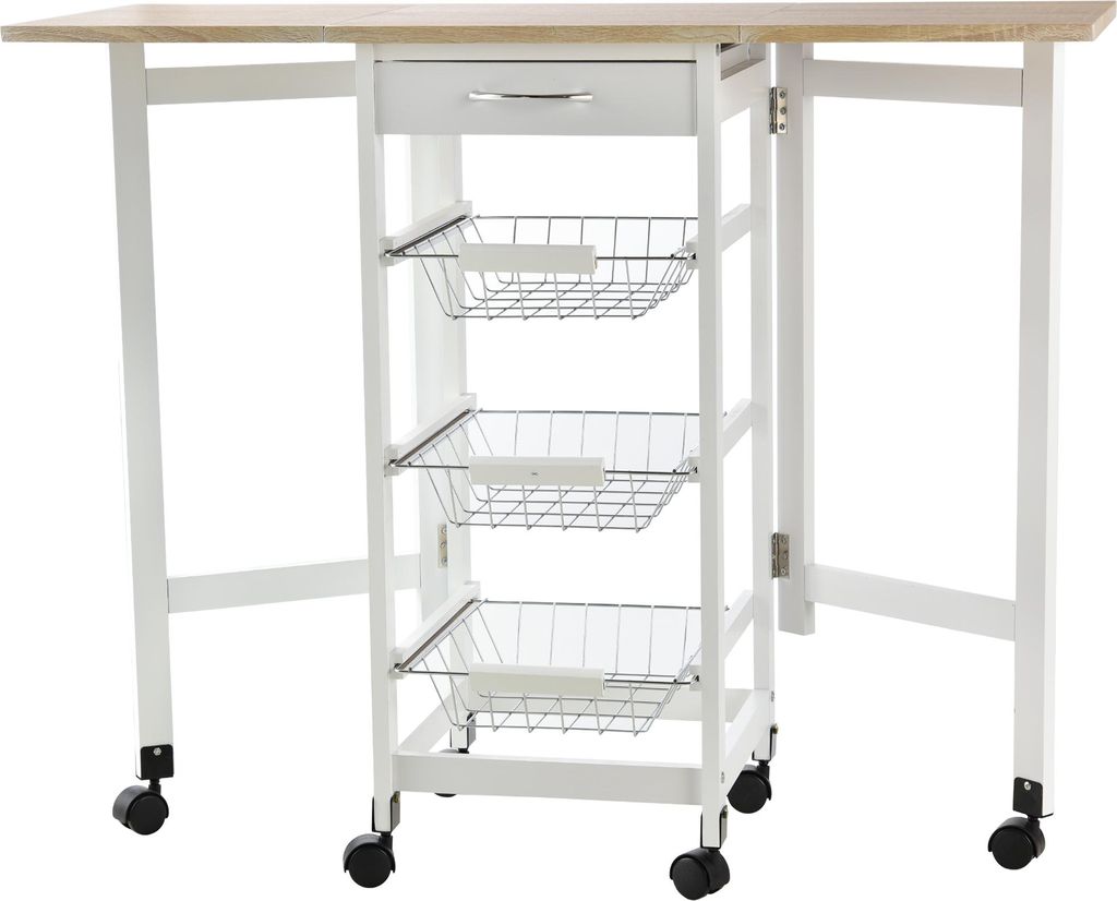HOMCOM Chariot de service desserte de cuisine à roulettes Image du produit 