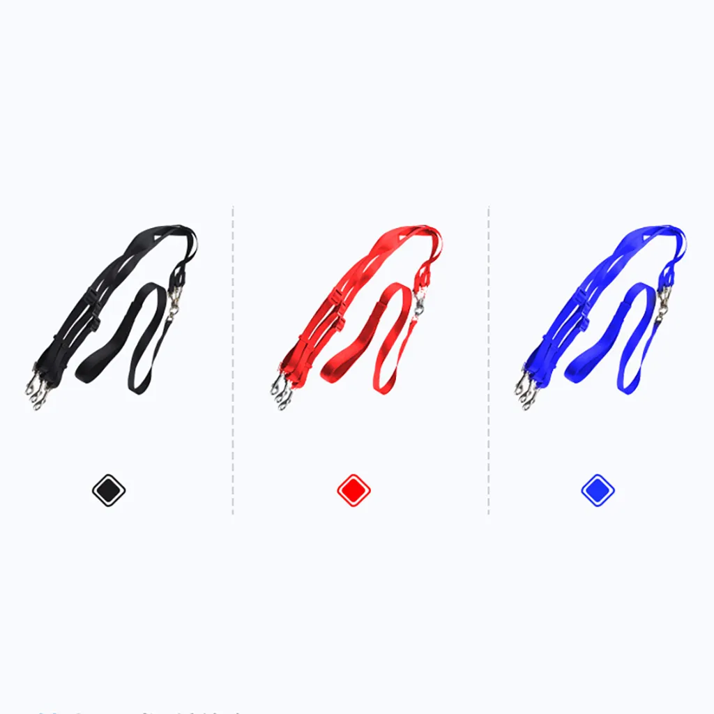 Offerta Guinzaglio Triplo Cani Nylon Blu | Resistente e Regolabile - 4