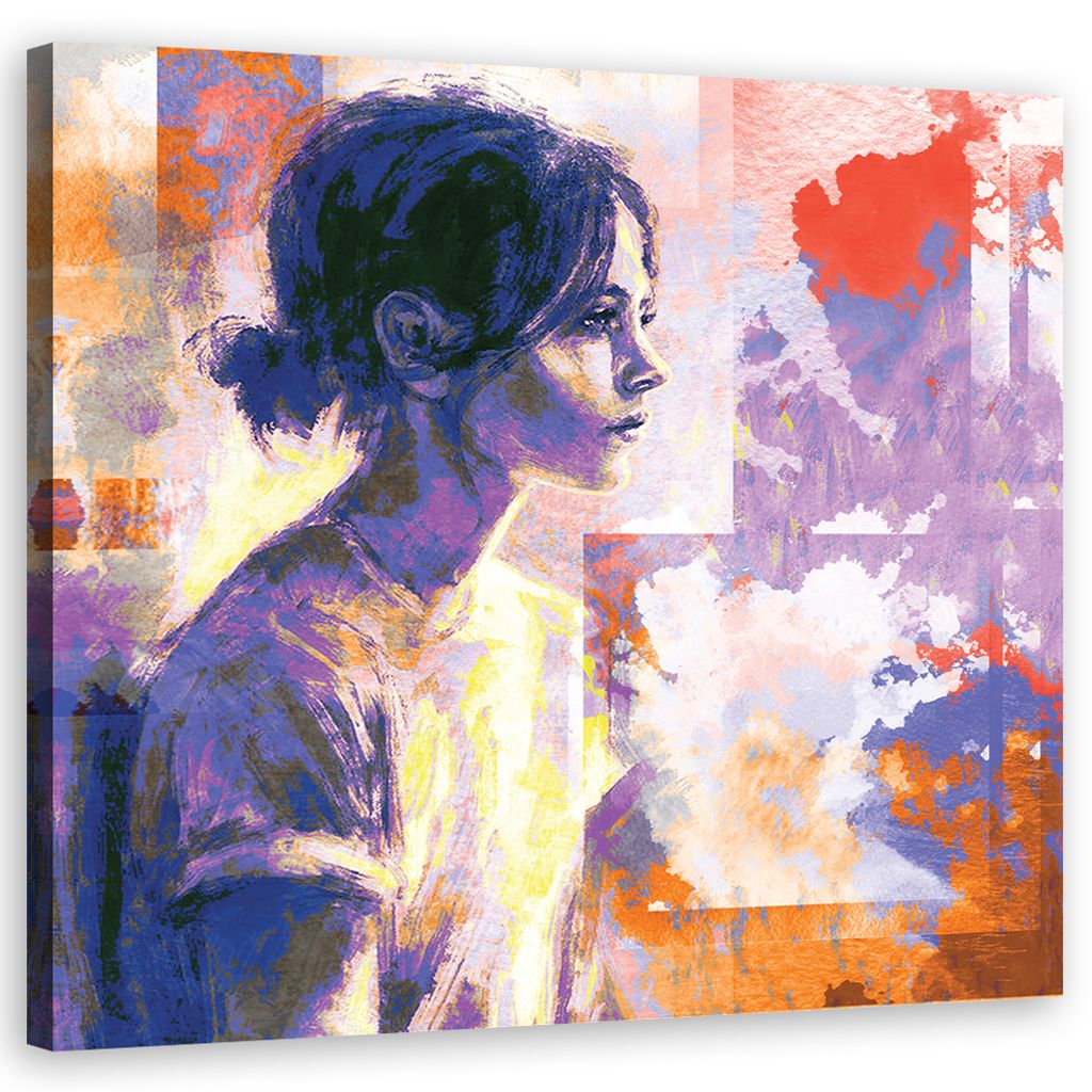 Leinwandbild menschen - lila 30x30 cm Feeby lila wandbild bereit zum aufhängen