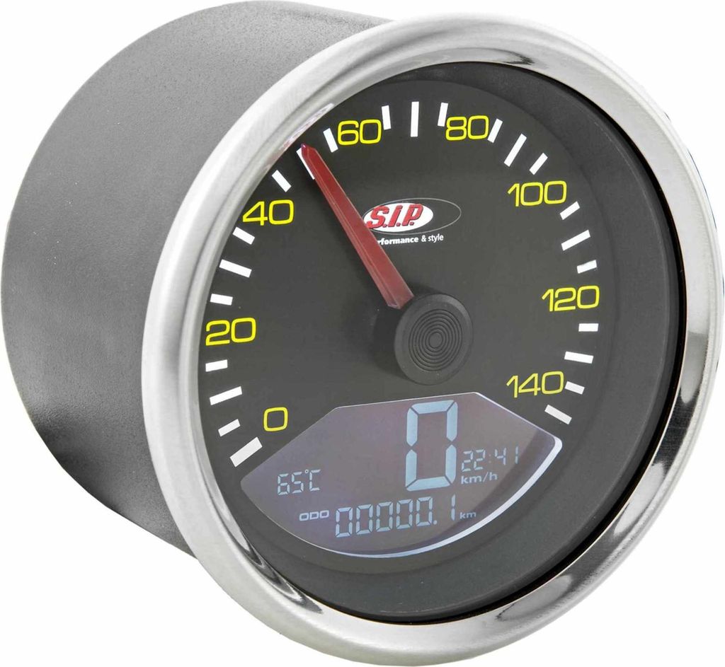 Performance SIP Tachometer 140 km/h 14.000 U/min Digital/Analog Stahl 20 Funktionen