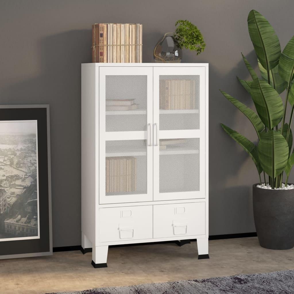 vidaXL Úložná skriňa Industrial White 70x40x115 cm Kov Obrázok produktu 