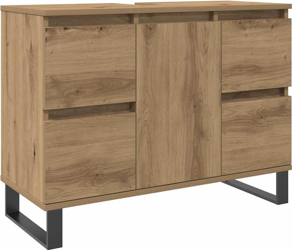 vidaXL Waschbeckenunterschrank Artisan-Eiche 80x33x60 cm Produktbild 