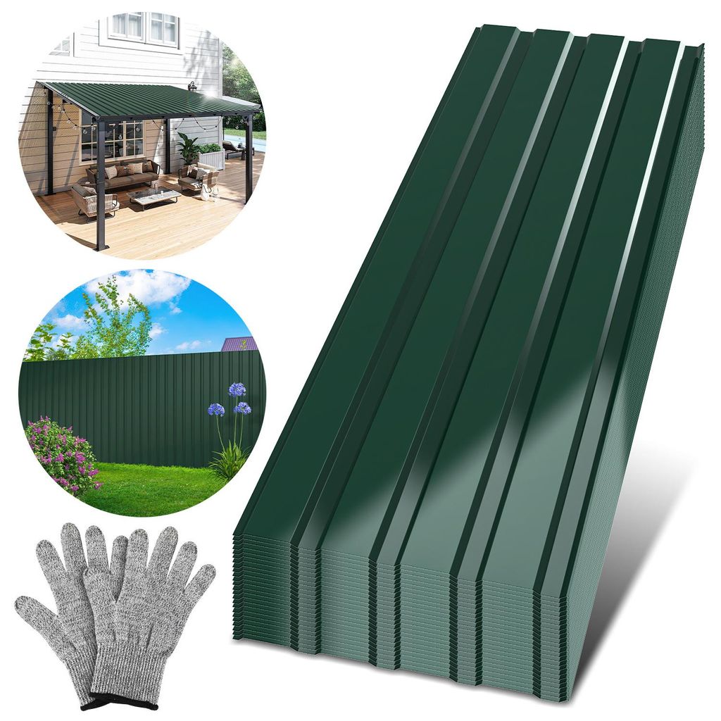 Ikodm 36x Trapezblech 115cm x 45cm = 18 m² Dachblech für Gerätehaus Carport Anthrazit verzinkt Profilblech Wandblech Dachblech Wellblech Dachpla...