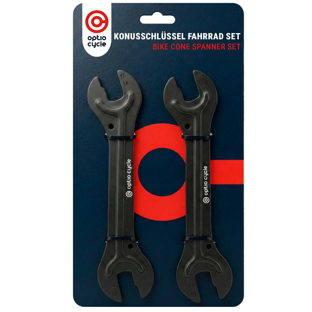 Optio Cycle Konusschlüssel Set 13–16 mm – Fahrrad Werkzeug für Naben & Konuslager, dünne Bike Wrench Schlüssel für präzise Lagerjustierung