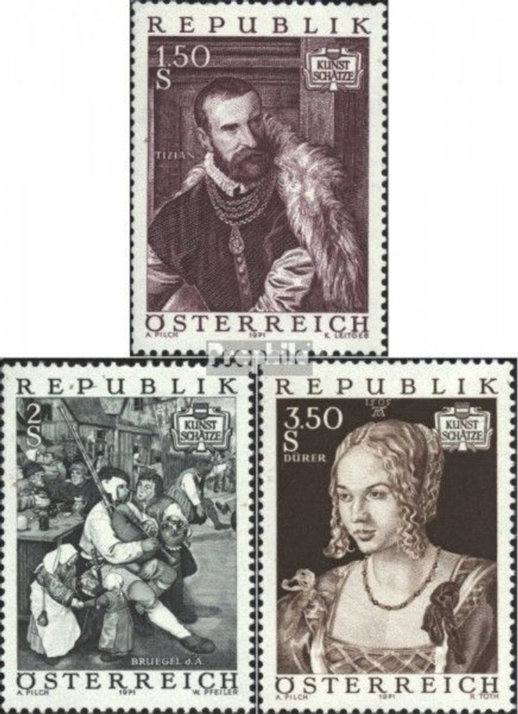 Briefmarken Österreich 1971 Mi 1360-1362 (kompl.Ausg.) postfrisch Kunstschätze