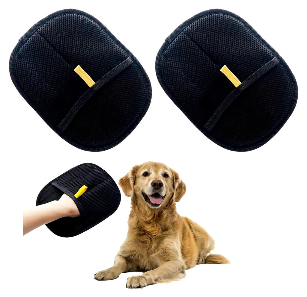 2 Stück doppelseitige Pflegehandschuhe für Katzen, Haustier-Haarentfernungshandschuhe, statische Haarentfernungshandschuhe, wiederverwendbare Pfl...