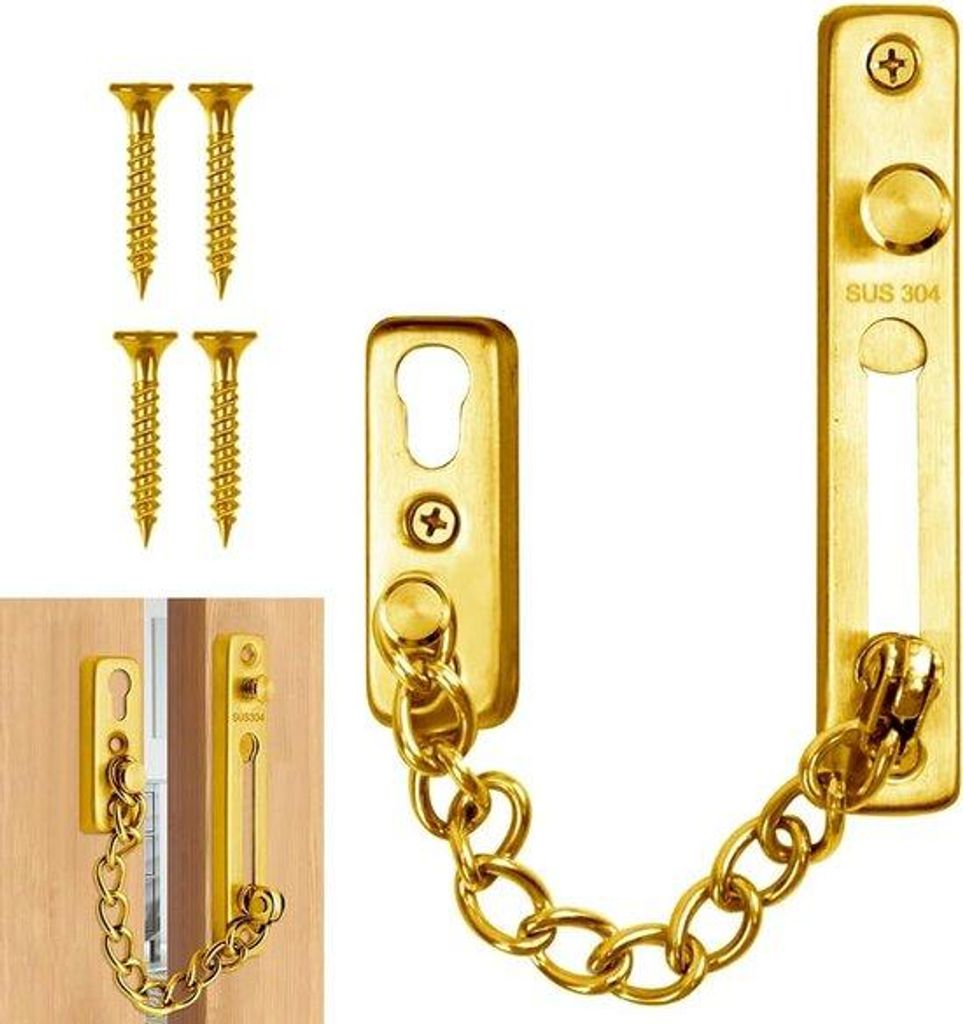 Sicherheitskettenbarriere - Hausbrechschutz - Goldfarben