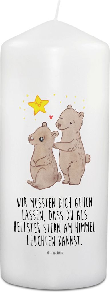 Mr. & Mrs. Panda Trauerkerze Bäreneltern Sternenkind - Weiß - Fehlgeburt, Ungeborenes, Kerze Für Verstorbene, Baby, Trauer, Gedenkkerze, Kondole...