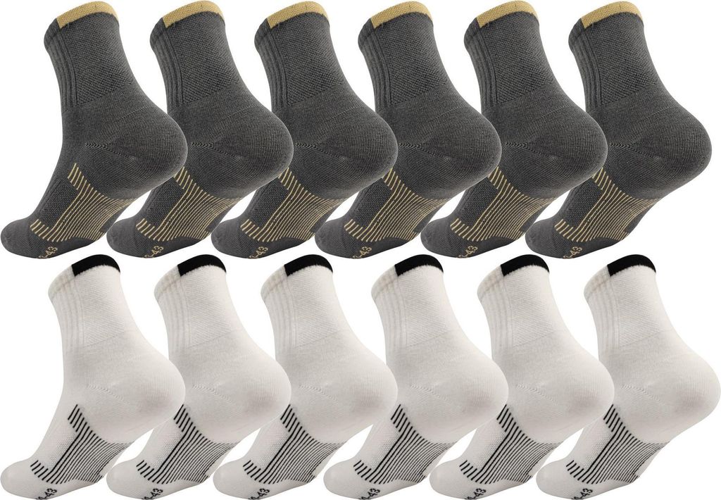 12 Paar Herren Sport Sneaker Socken Quarter Socks Produktbild 