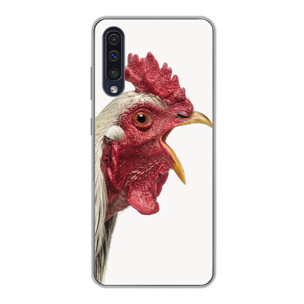 MuchoWow Handyhülle Schutzhülle Hülle für Samsung Galaxy A30s Hahn - Tiere - Bauernhoftiere - Jungen - Kinder - Mädchen Silikon Softcase Han...