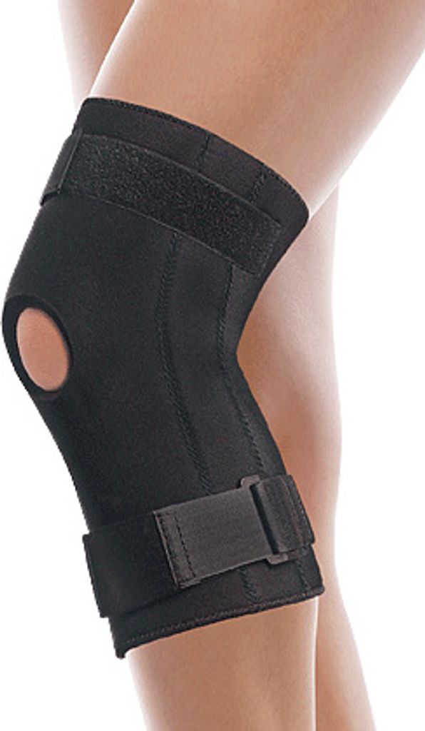 Größe L, Neopren Kniebandage mit Stabilisatoren – Kniestütze – Knieorthese Knieschutz mit Klettverschluss verstellbare mit 2 Rippenversteifu...