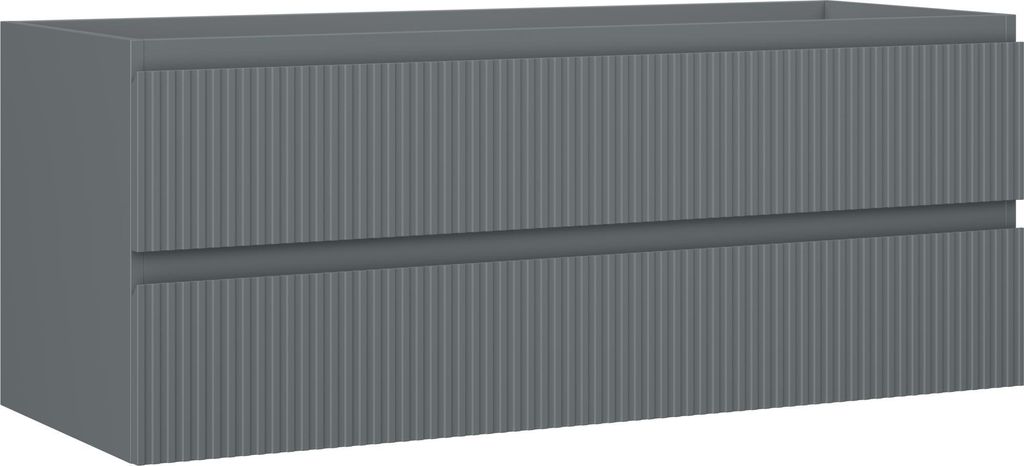Mexen Rivel Badezimmerschrank für Waschtisch 120 cm, 2 Schubladen, gerillt, Graphit matt - 91A20-12047-2-BFF66
