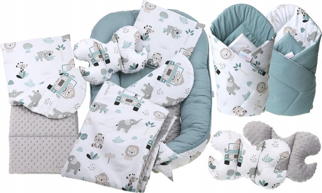 Babynest 7-teiliges Set Babymam Baumwolle Minky 110x65cm Produktbild 