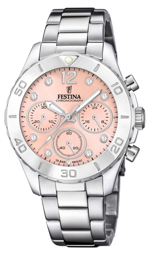 Festina Damenuhr Analog aus Edelstahl 316l Silberfarben Produktbild 