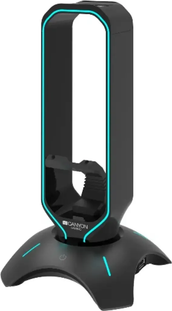 Support casque gamer 3-en-1 Canyon WH200 avec éclairage RGB et 2 ports USB