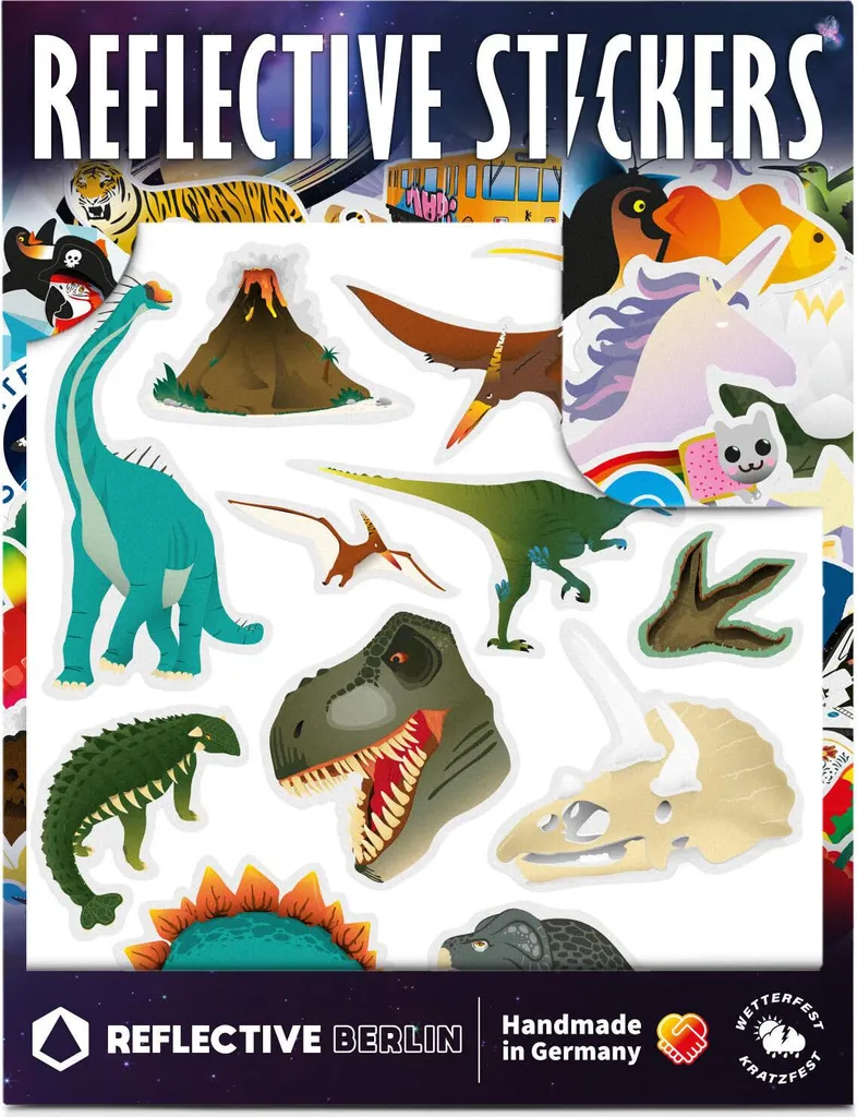 Reflective Berlin K.I.D. Stickers Dinosauri: Sicurezza con Stile