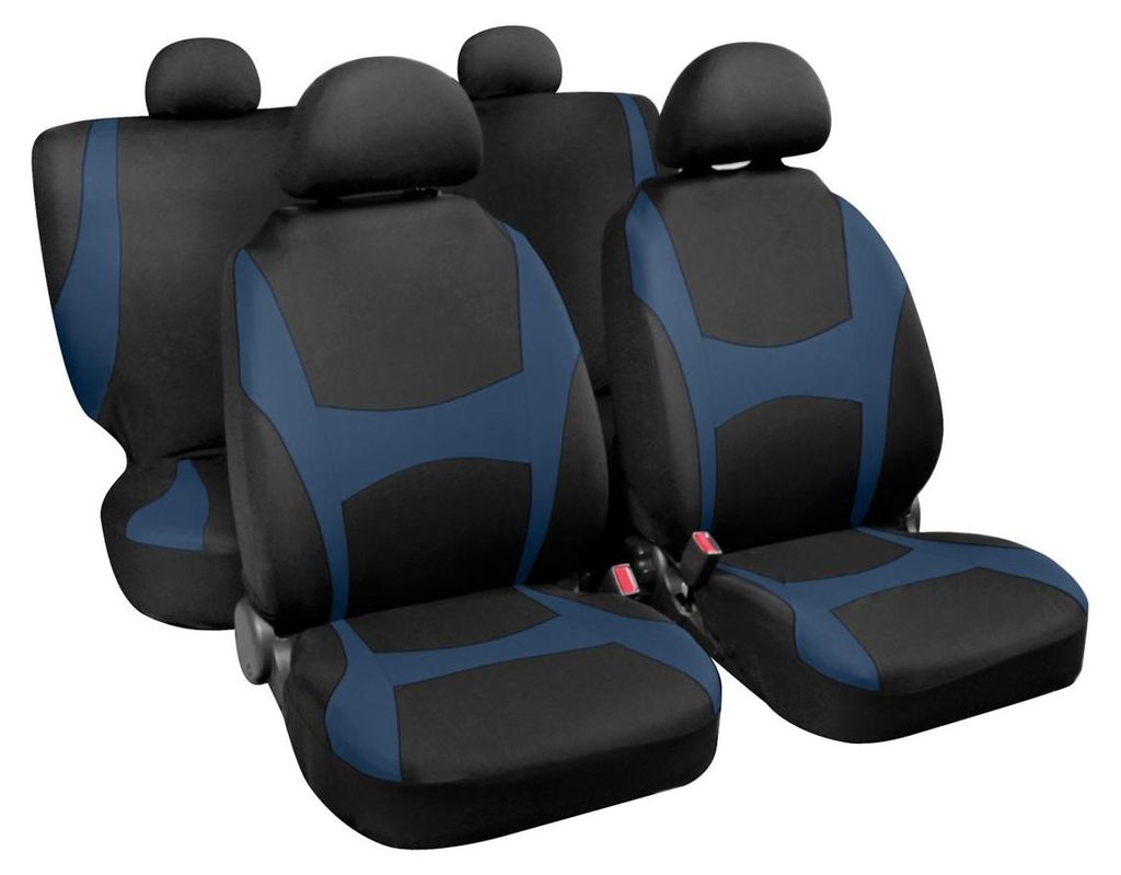Lampa Capri Koordinierter Sitzbezug-Set für Autositze Schwarz/Blau 8 Stück