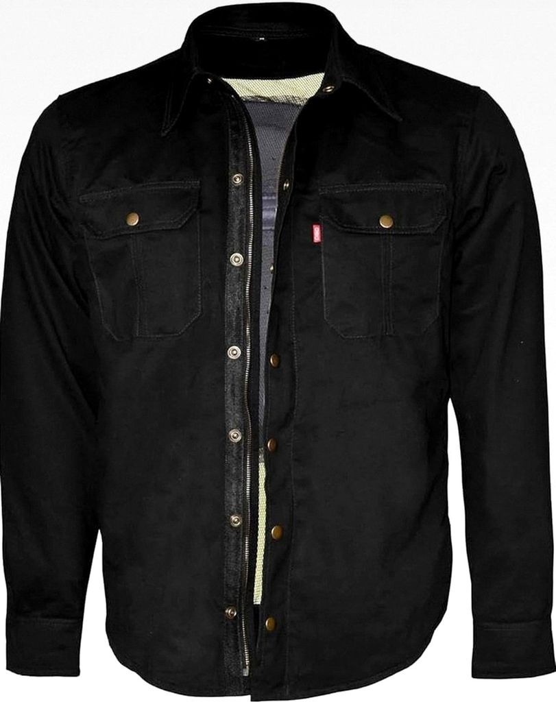 Flanellhemd für Herren und Damen aus Dupont Polyamid für Motorradfahrer mit 5 herausnehmbaren Protektoren