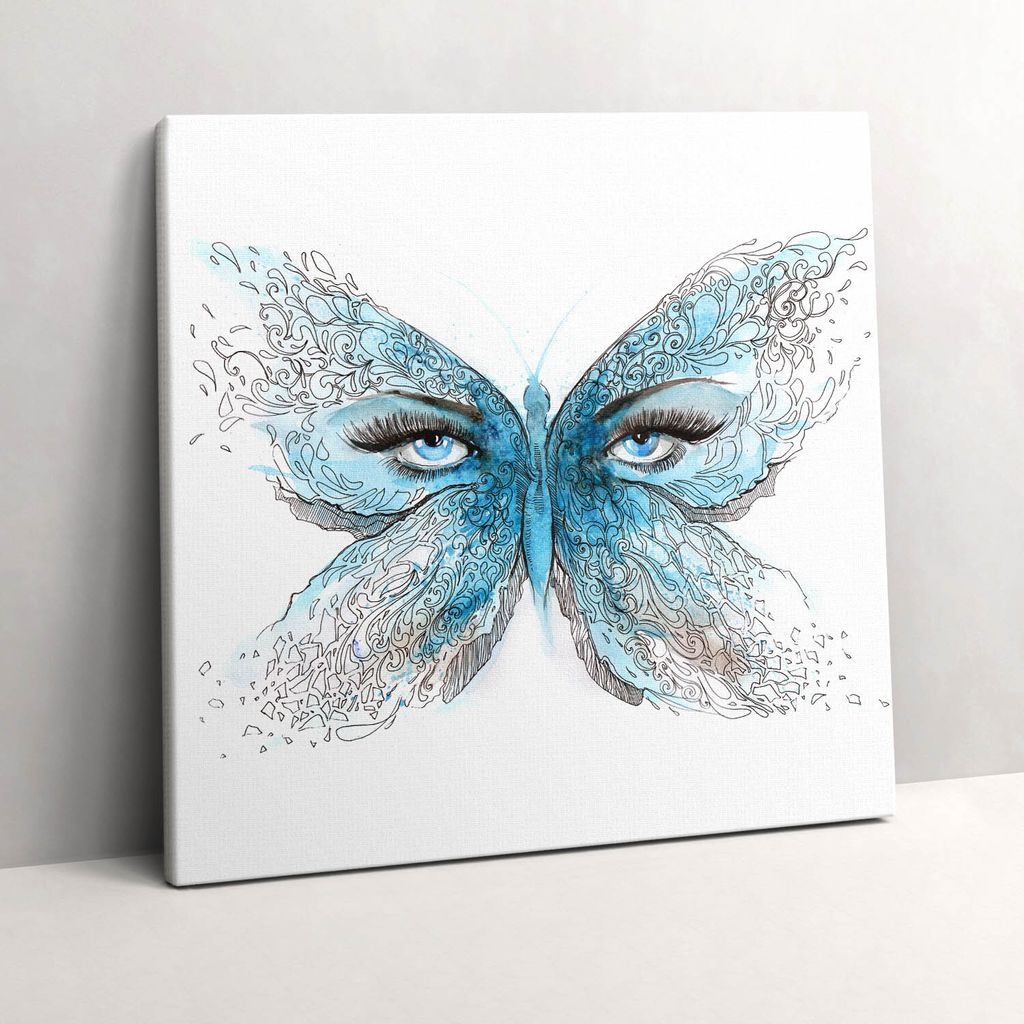 Butterfly-shaped face – Leinwandbild Wandbild – 60x60 cm – Leinwandbilder – Wandbilder – Schlafzimmer – Flur