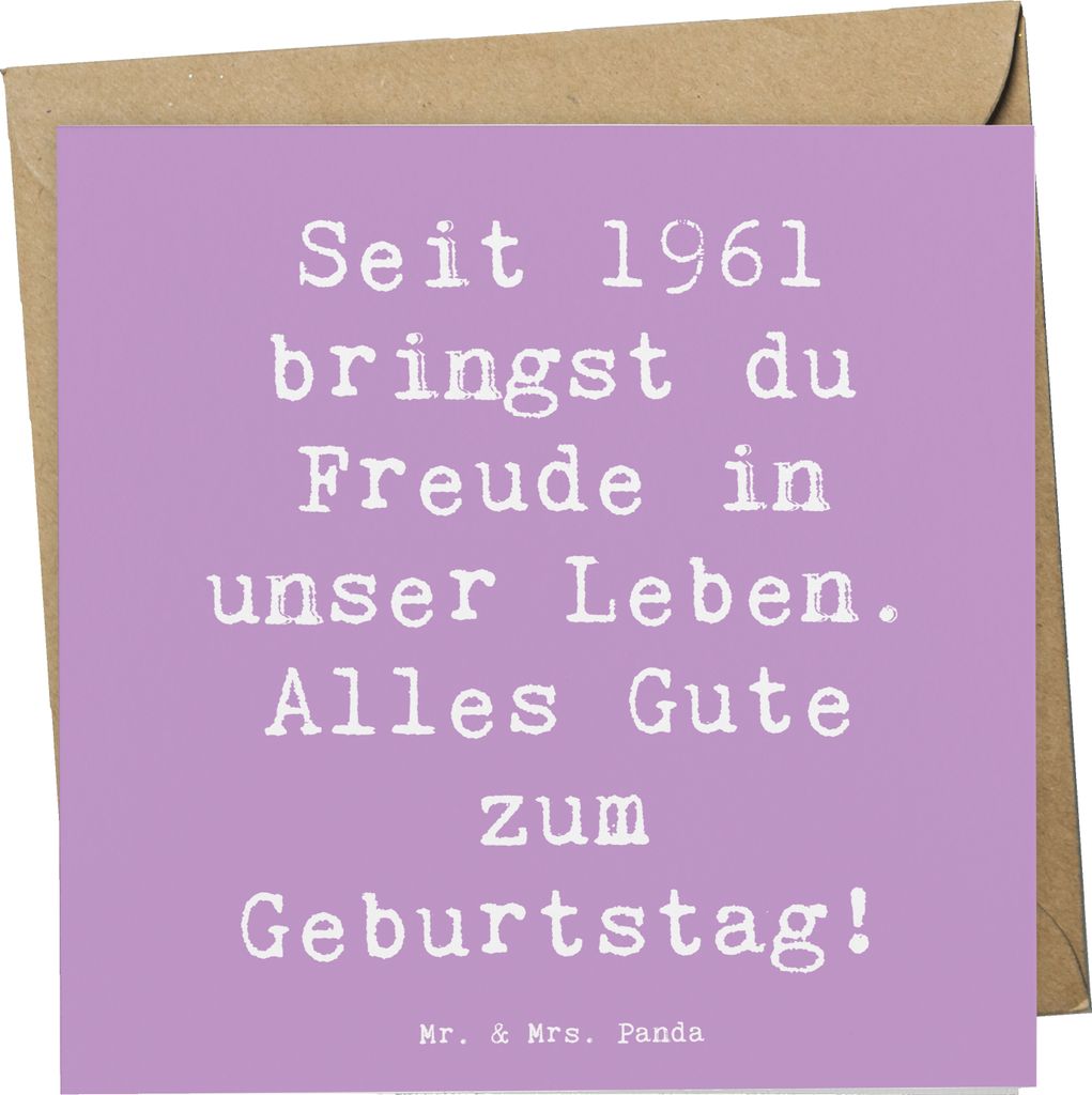 Mr. & Mrs. Panda faltkarte Spruch 1961 Geburtstag - Lavendeltraum - Geschenk, Geburtstagsgeschenk, Glückwunschkarte, Feier, schätzen, Grußkarte,...