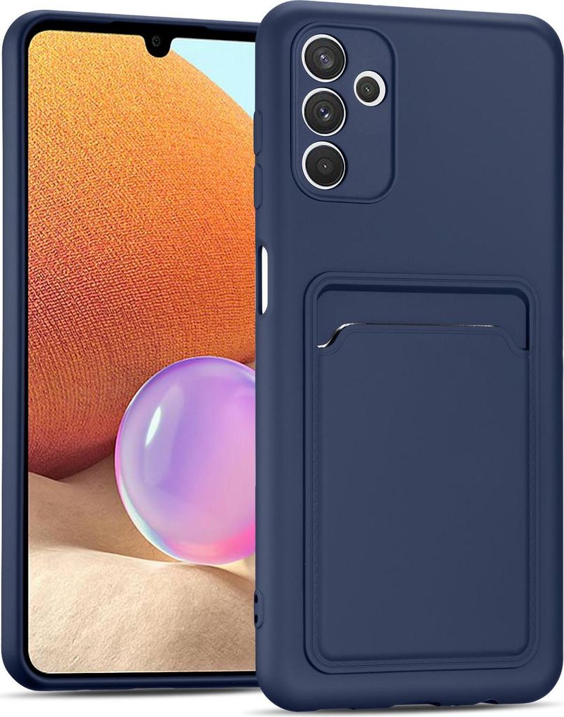 Handyhülle für Samsung Galaxy A54 5G Hülle Silikon Schutzhülle mit Kartenfach Slim Wallet Case, Blau