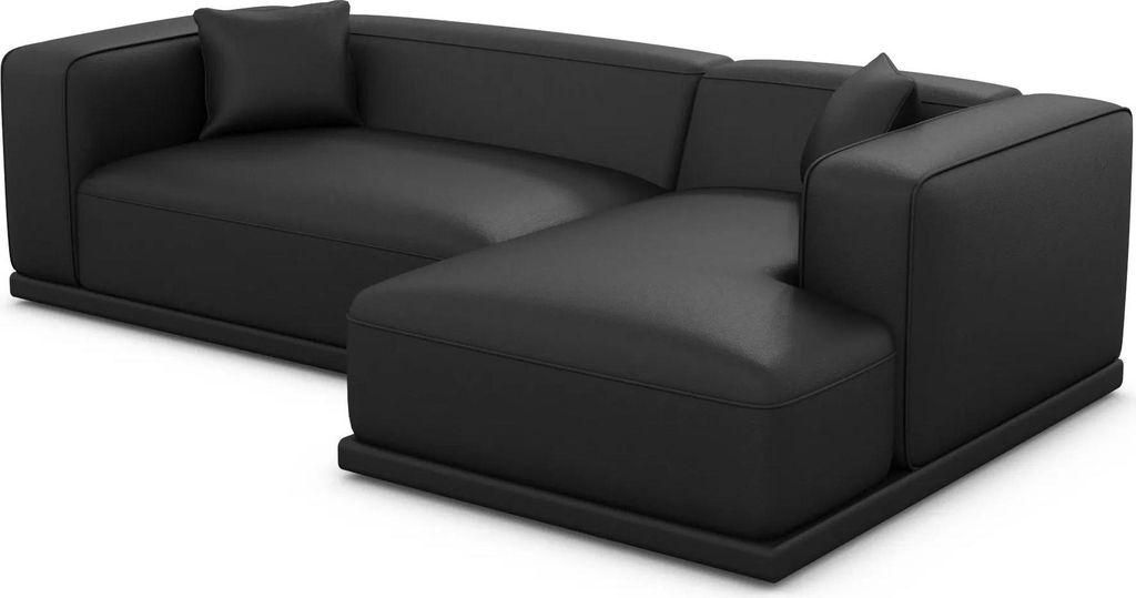 Kunstleder L-Form Sofa Diora Schwarz Rechts