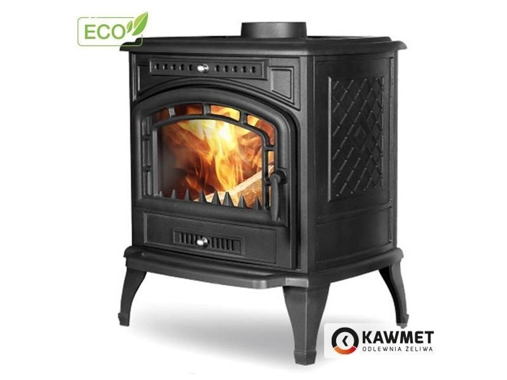 Kaminofen P7 ECO aus 10 mm Gusseisen mit Deflektor und Produktbild 