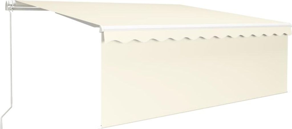 vidaXL Markise Manuell Einziehbar mit Rollo & LED 4x3 m Creme