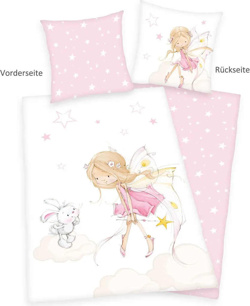 Herding Renforcé Little Fairy biancheria da letto copripiumino 135 x 200 cm federa 80 x 80 cm