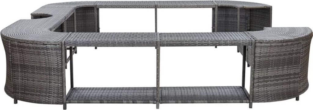 vidaXL Whirlpool-Umrandung Quadratisch Grau 268x268x55 cm Produktbild 3