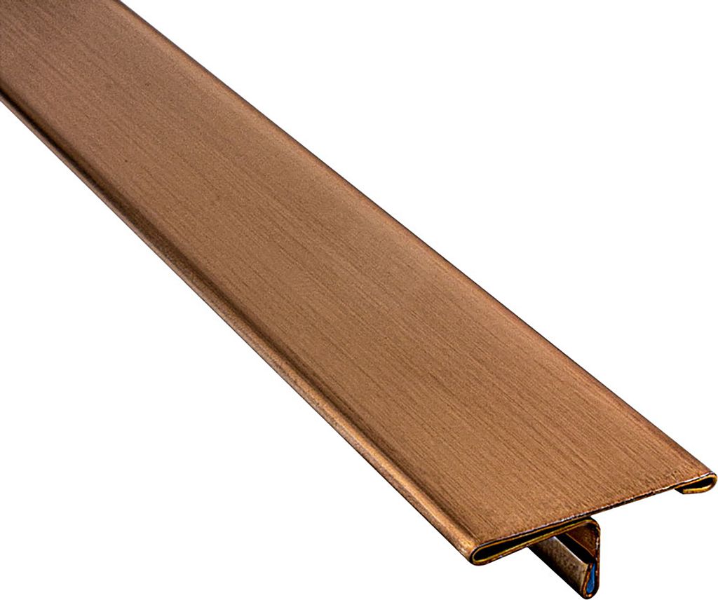 T-Profil Edelstahl Schiene Übergangsprofil V2A L250cm 25mm rose gebürset