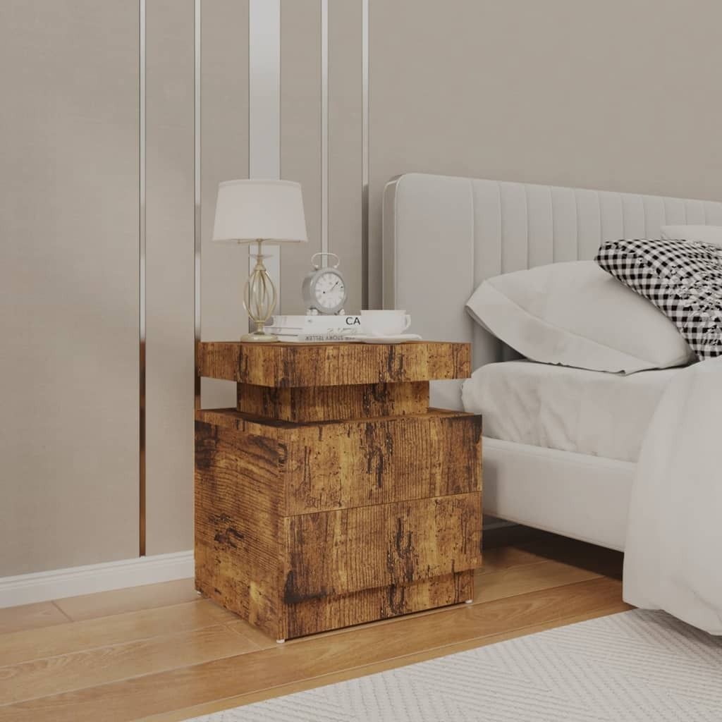 Nachttisch Räuchereiche 45x35x52 cm Holzwerkstoff , Nachttische & -schränke Design 2024