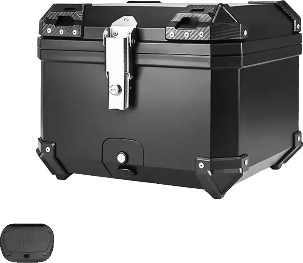 Top Case Moto 45L Noir - Porte-bagages Arrière Étanche Haute Capacité