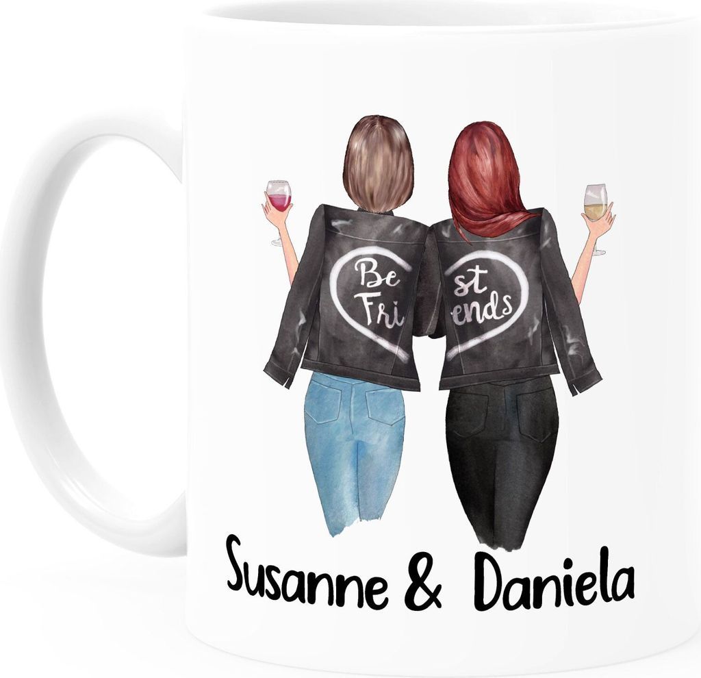 Tasse Beste Freundin personalisiert persönliche Geschenke Freundschaft Frauen Best Friends BFF SpecialMe Uni weiß Keramik-Tasse