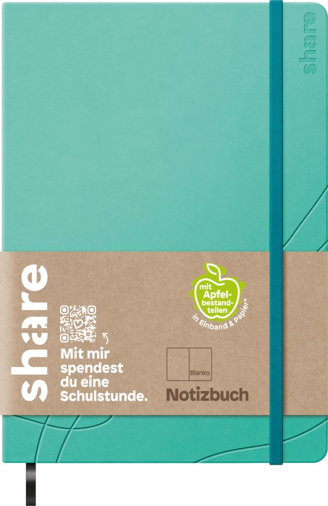 Notizbuch 4-0014515 A6 blanko türkis Packung mit 4 Stück