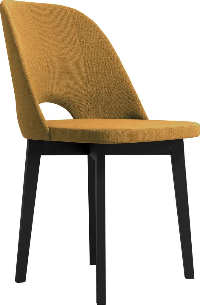 Esszimmerstuhl Elixir (1 St), Stühle ohne Armlehne, aus Velours, mit Holzgestell (Stoff: riviera 41 - gelb, Beinfarbe: Schwarz)