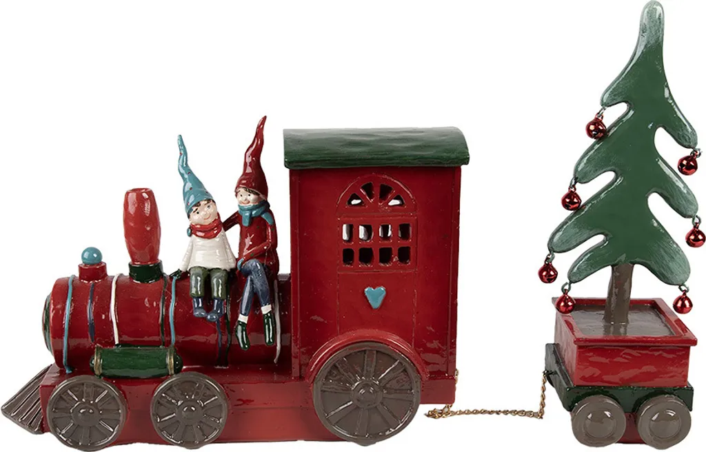 Décoration de Noël Lumineuse Train LED Rouge 30 cm pour Intérieur