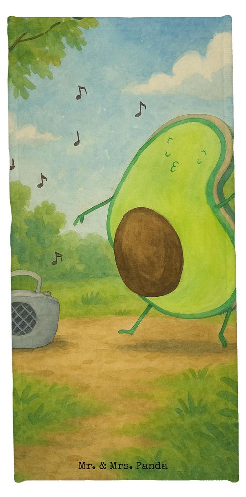 Mr. & Mrs. Panda Strandtuch Avocado Tanzen Design - Weiß - Geschenk, Singen, Strandlaken, Frottier, Reisehandtuch, Handtuch, Party, Badhandtuch, F...