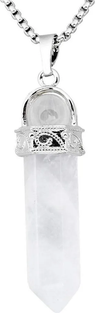 Cristal de roche pendentif de méditation pierre de guérison unisexe