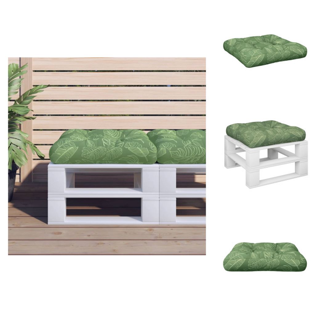 vidaXL Palettenkissen Blattmuster 60x61,5x10 cm Oxford-Gewebe - Sitzpolster
