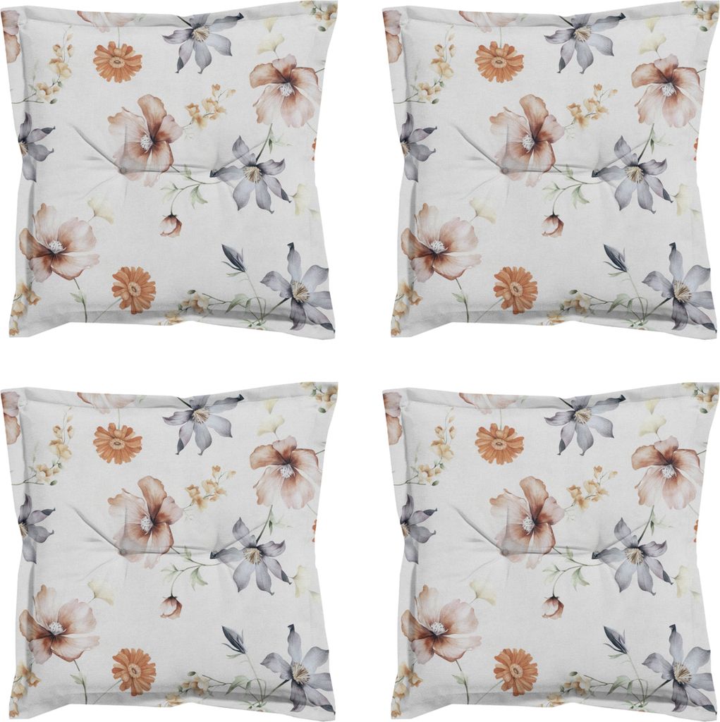 Madison - Sitzkissen Florina natur - Ca. 50x50 cm - 4er-Set