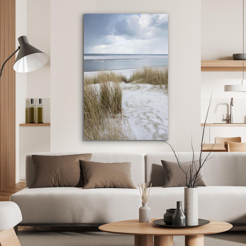 MuchoWow Wanddekoration Metall Metallbild Wandkunst 60x90 cm Nordsee - Dünen - Wasser MuchoWow Aluminium Gemälde - Wandbilder - Aluminium