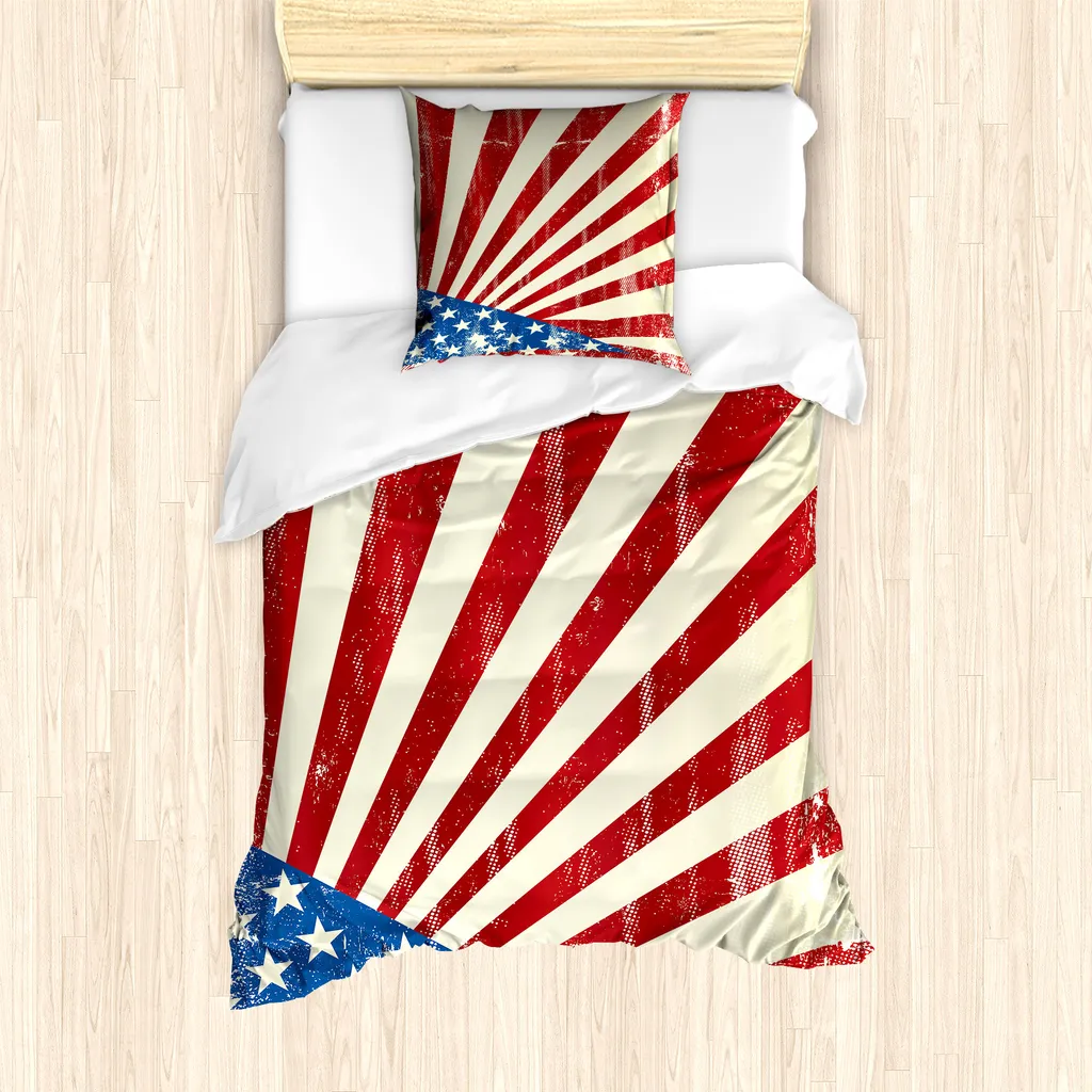 Copripiumino 135x200 USA Flag ABAKUHAUS - Stile Urban Loft Vintage