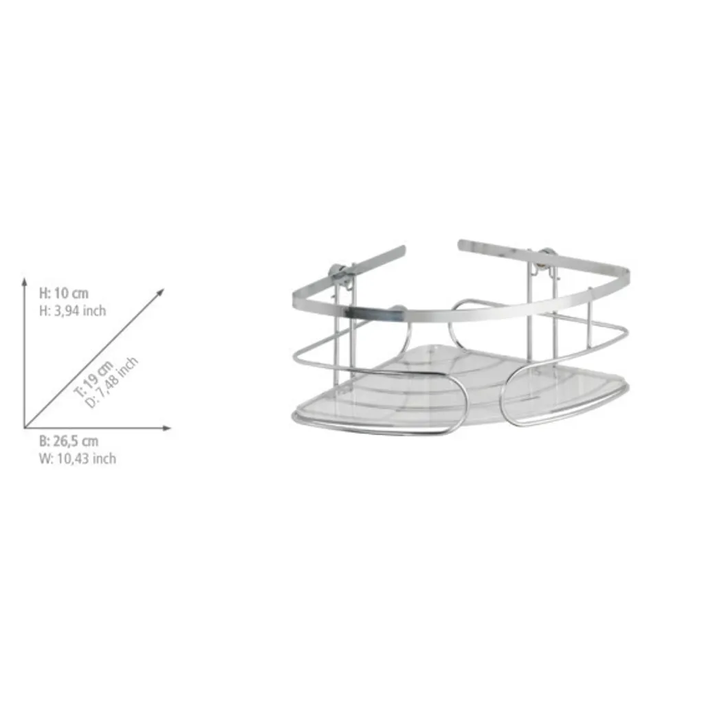 Portaoggetti Doccia Angolare WENKO Premium - Inox Argento Alta Qualità - 4