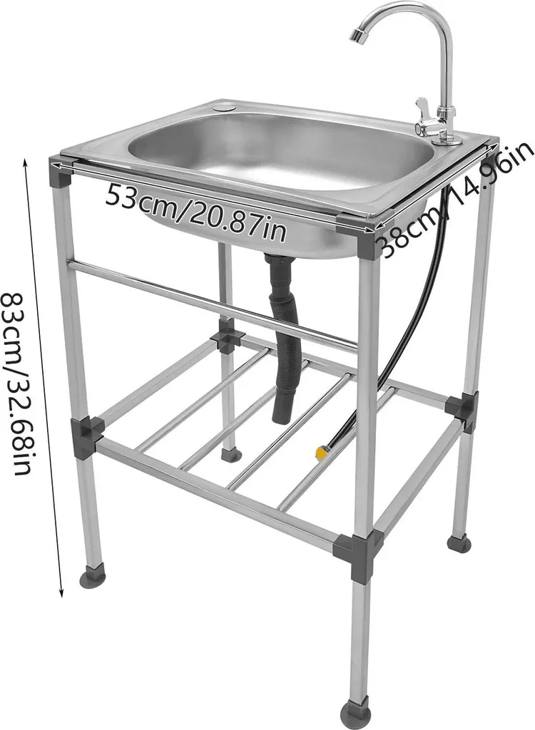 Lavello Inox Indipendente con Rubinetto Fredda | Vasca Singola Professionale