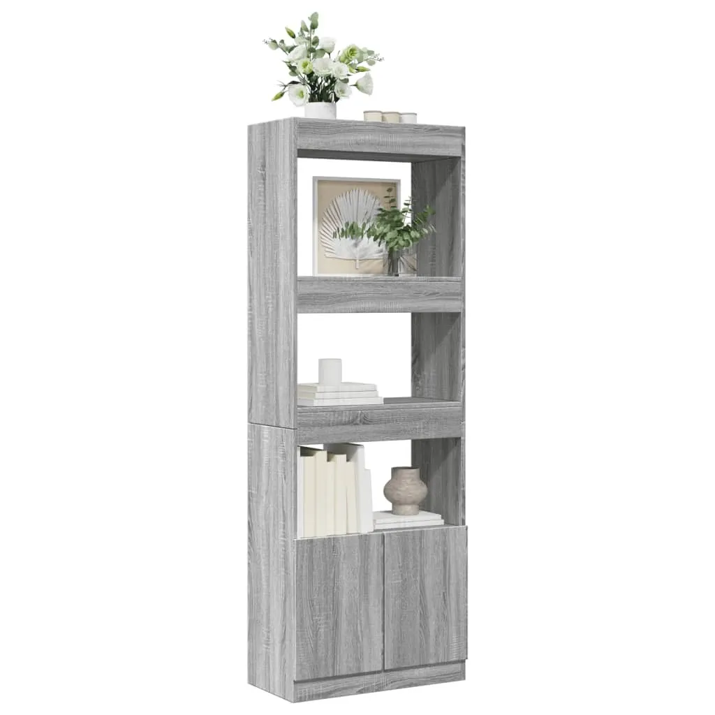 vidaXL Credenza 63x33x180 cm Grigio Sonoma materiale a base di legno - 4